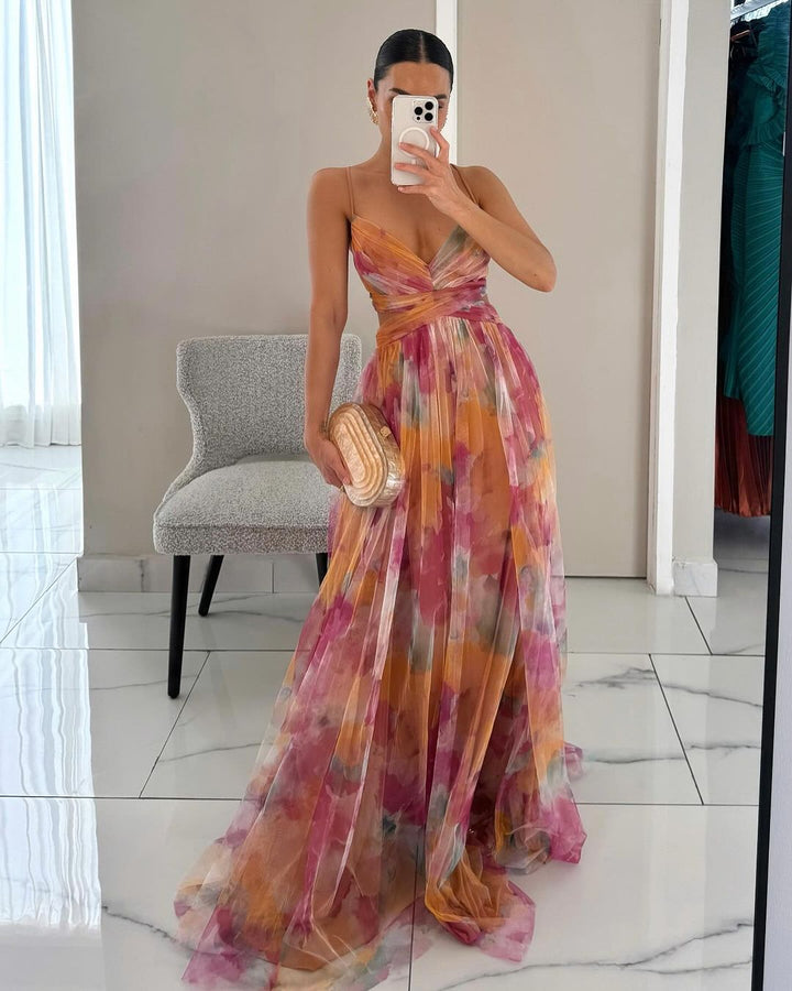 Alessia | Incantevole Maxi-Abito con Stampa Floreale