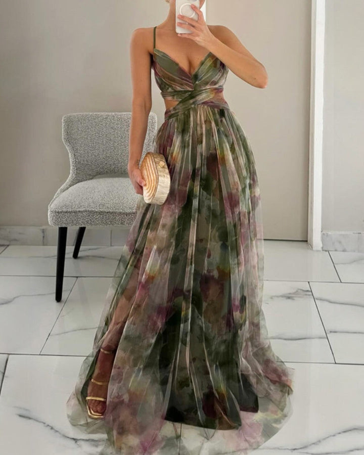Alessia | Incantevole Maxi-Abito con Stampa Floreale