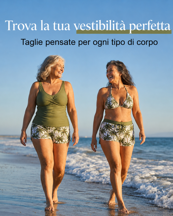 Giorgia | Set composto da bikini tankini a tre pezzi e copricostume