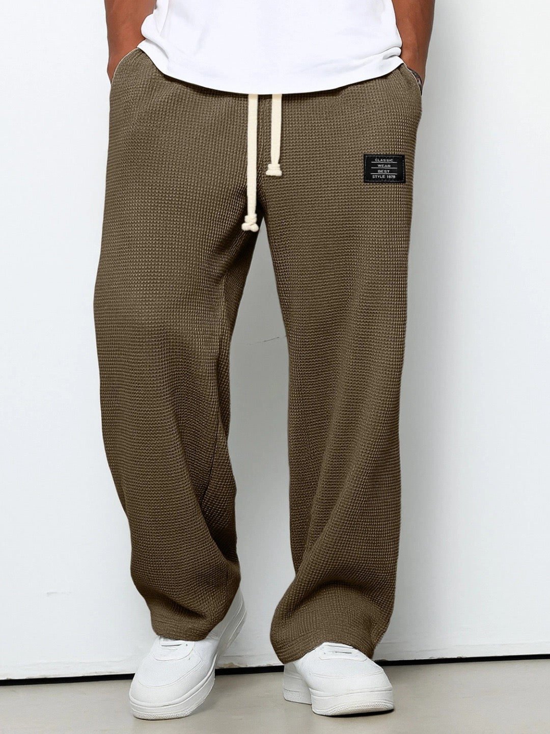 Riccardo | Pantaloni Larghi con Trama a Nido d’Ape