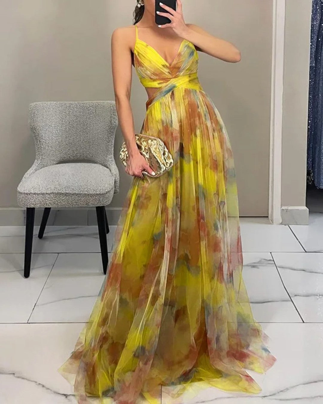 Alessia | Incantevole Maxi-Abito con Stampa Floreale