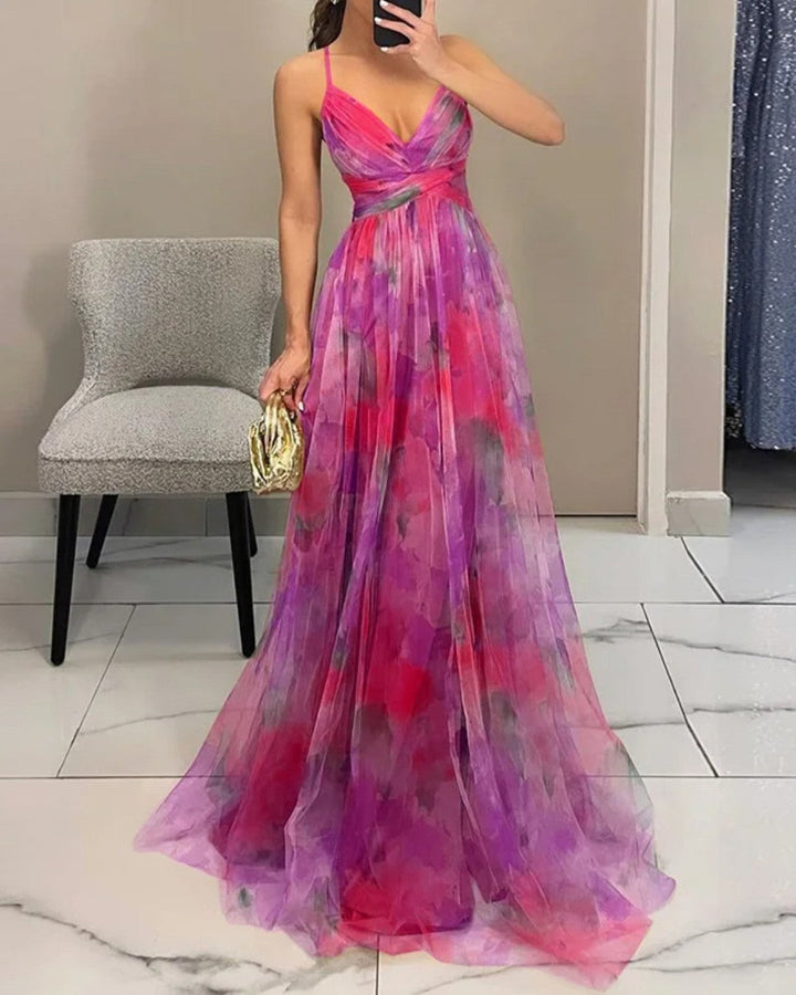 Alessia | Incantevole Maxi-Abito con Stampa Floreale